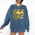 I Just Hit 100 Days Of School Baseball Teacher Boy Girl Kid Comfort Colors Sweatshirt Blue Jean