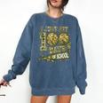 I Just Hit 100 Days Of School Camouflage Baseball Comfort Colors Sweatshirt Blue Jean
