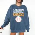 I Just Hope Everyone Has Snacks Baseball Game Day Fan Comfort Colors Sweatshirt Blue Jean I Just Hope Everyone Has Snacks Baseball Game Day Fan Comfort Colors Sweatshirt Blue Jean