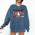 Leopard Baseball Mom Game Day Vibes Mother's Day Comfort Colors Sweatshirt Blue Jean Leopard Baseball Mom Game Day Vibes Mother's Day Comfort Colors Sweatshirt Blue Jean