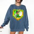 Leprechaun Baseball St Patricks Day Ice Cream Drip Men Boys Comfort Colors Sweatshirt Blue Jean