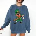 Leprechaun Baseball St Patricks Day Saint Pattys Men Boys Comfort Colors Sweatshirt Blue Jean