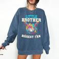 Little Brother Biggest Fan Baseball Cream Drip Crossed Bats Comfort Colors Sweatshirt Blue Jean Little Brother Biggest Fan Baseball Cream Drip Crossed Bats Comfort Colors Sweatshirt Blue Jean