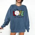 For The Love Of The Game Day Baseball Mom Cheering Lovers Comfort Colors Sweatshirt Blue Jean