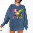 Mardi Gras Ice Cream Drip Baseball Sports For Men Women Kids Comfort Colors Sweatshirt Blue Jean