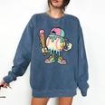 Melted Ice-Cream Baseball Mascot Pastel Pop Comfort Colors Sweatshirt Blue Jean
