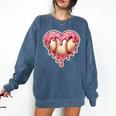 Melting Baseball Drip Heart Softball Player Lover Ice Cream Comfort Colors Sweatshirt Blue Jean Melting Baseball Drip Heart Softball Player Lover Ice Cream Comfort Colors Sweatshirt Blue Jean