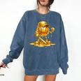 Melting Baseball Mascot Slugger Bat Cap Cartoon Comfort Colors Sweatshirt Blue Jean Melting Baseball Mascot Slugger Bat Cap Cartoon Comfort Colors Sweatshirt Blue Jean