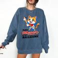Take Meowt To The Ball Game Tee Slugger Cat Baseball Comfort Colors Sweatshirt Blue Jean