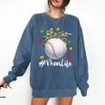 Messy Ball Puzzle Baseball Mom Life Autism Awareness Month Comfort Colors Sweatshirt Blue Jean