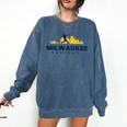 Milwaukee Baseball Minimalist City Skyline Baseball Lover Comfort Colors Sweatshirt Blue Jean Milwaukee Baseball Minimalist City Skyline Baseball Lover Comfort Colors Sweatshirt Blue Jean