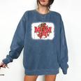 Mom Of Both Baseball Mom Mommy Comfort Colors Sweatshirt Blue Jean