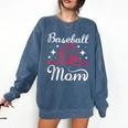 Mommy Baseball Mom Comfort Colors Sweatshirt Blue Jean