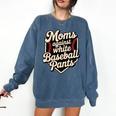 Moms Against Baseball Pants Baseball Mom Premium Tri-Blend Comfort Colors Sweatshirt Blue Jean