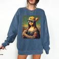 Mona Lisa Baseball Trending Aesthetic Streetwear Comfort Colors Sweatshirt Blue Jean