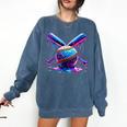Neon Dripping Baseball And Bats Colorful Sports Art Comfort Colors Sweatshirt Blue Jean Neon Dripping Baseball And Bats Colorful Sports Art Comfort Colors Sweatshirt Blue Jean