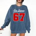 Number 67 Numbered Six Seven Baseball Jersey Style Team 67 Comfort Colors Sweatshirt Blue Jean Number 67 Numbered Six Seven Baseball Jersey Style Team 67 Comfort Colors Sweatshirt Blue Jean