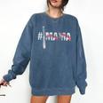 Number One Baseball Mom For Mothers Day Baseball Mama Premium Comfort Colors Sweatshirt Blue Jean