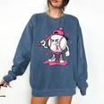 Pink Ribbon Baseball Breast Cancer Awareness Comfort Colors Sweatshirt Blue Jean Pink Ribbon Baseball Breast Cancer Awareness Comfort Colors Sweatshirt Blue Jean