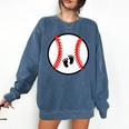 Pregnant Baseball Mom Pregnancy Announcement Baby Feet Belly Comfort Colors Sweatshirt Blue Jean Pregnant Baseball Mom Pregnancy Announcement Baby Feet Belly Comfort Colors Sweatshirt Blue Jean