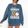 Proud Grandpa Of A 2026 Senior Baseball Graduation Leopard Comfort Colors Sweatshirt Blue Jean