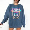 Proud Mom Baseball Player Number 15 Ice Cream Drip Comfort Colors Sweatshirt Blue Jean Proud Mom Baseball Player Number 15 Ice Cream Drip Comfort Colors Sweatshirt Blue Jean
