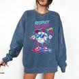 Respect The Drip Baseball Bat Sunglasses Mascot Comfort Colors Sweatshirt Blue Jean Respect The Drip Baseball Bat Sunglasses Mascot Comfort Colors Sweatshirt Blue Jean