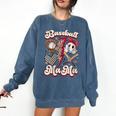 Retro Groovy Baseball Mama Baseball Mom Lover Comfort Colors Sweatshirt Blue Jean Retro Groovy Baseball Mama Baseball Mom Lover Comfort Colors Sweatshirt Blue Jean