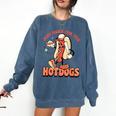 Retro Just Here For The Hotdogs Baseball Mom Sport Lover Comfort Colors Sweatshirt Blue Jean Retro Just Here For The Hotdogs Baseball Mom Sport Lover Comfort Colors Sweatshirt Blue Jean