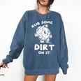 Rub Some Dirt On It Cute Girls Retro Baseball Mom Softball Comfort Colors Sweatshirt Blue Jean