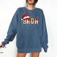 Santa Bruh Baseball Christmas Xmas Meme Pajamas Family Comfort Colors Sweatshirt Blue Jean
