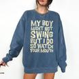 Sassy Baseball Mom Comfort Colors Sweatshirt Blue Jean