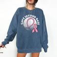 Save 2nd Base Breast Cancer Awareness Pink Ribbon Baseball Comfort Colors Sweatshirt Blue Jean Save 2nd Base Breast Cancer Awareness Pink Ribbon Baseball Comfort Colors Sweatshirt Blue Jean