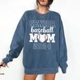 Senior Mom Baseball Player Son Senior Baseball Mom 2024 Comfort Colors Sweatshirt Blue Jean
