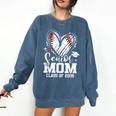 Senior Mom Class Of 2026 Baseball Graduation Heart Comfort Colors Sweatshirt Blue Jean