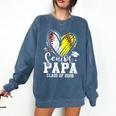 Senior Papa Class Of 2026 Baseball Softball Graduation Heart Comfort Colors Sweatshirt Blue Jean