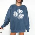 Shamrock Irish Green St Patrick's Baseball Softball Comfort Colors Sweatshirt Blue Jean