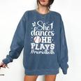 She Dances He Plays Mom Of Both Dance And Baseball Mom Comfort Colors Sweatshirt Blue Jean She Dances He Plays Mom Of Both Dance And Baseball Mom Comfort Colors Sweatshirt Blue Jean