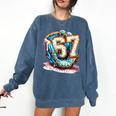 Six Seven Baseball Lifestyle 67 Meme Gen Alpha Slang Premium Tri-Blend Comfort Colors Sweatshirt Blue Jean