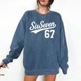 Six Seven Baseball Style Number 67 Sports Slang Meme Kids Comfort Colors Sweatshirt Blue Jean Six Seven Baseball Style Number 67 Sports Slang Meme Kids Comfort Colors Sweatshirt Blue Jean