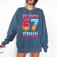 Six Seven Bruh 67 Ice Cream Drip Baseball For Men Women Kids Comfort Colors Sweatshirt Blue Jean