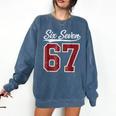 Six Seven Meme Boys Girls Kids 67 Baseball Jersey Comfort Colors Sweatshirt Blue Jean