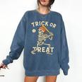 Skeleton Baseball Halloween Costume Men Boys Kids Tee Comfort Colors Sweatshirt Blue Jean