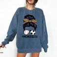 Soccer Baseball Mom Of Both Messy Bun Leopard Mother's Day Comfort Colors Sweatshirt Blue Jean Soccer Baseball Mom Of Both Messy Bun Leopard Mother's Day Comfort Colors Sweatshirt Blue Jean