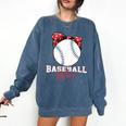 Softball Baseball Mom Floral Tee Mother's Day Premium Comfort Colors Sweatshirt Blue Jean