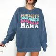 Somebody's Loudmouth Baseball Mama Baseball Mom Premium Comfort Colors Sweatshirt Blue Jean
