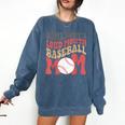 Somebody's Loudmouth Baseball Mom Baseball Comfort Colors Sweatshirt Blue Jean