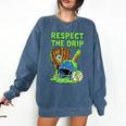 Spooky Zombie Respect The Drip Baseball Halloween Comfort Colors Sweatshirt Blue Jean Spooky Zombie Respect The Drip Baseball Halloween Comfort Colors Sweatshirt Blue Jean