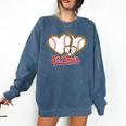 St Louis Leopard Heart Baseball Batter Boys Fan Comfort Colors Sweatshirt Blue Jean
