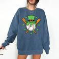 St Patricks Day Baseball Drip Ice Cream Baseball Home Plate Comfort Colors Sweatshirt Blue Jean